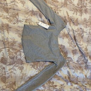 UO over shoulder crop top long sleeve